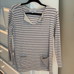 ann taylor loft striped sweater with pockets